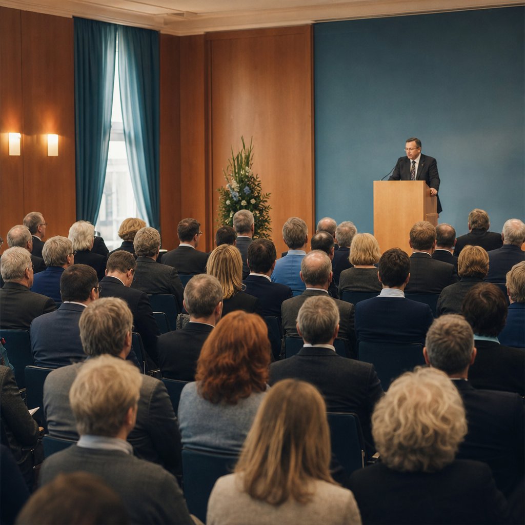 Historische Aufnahme eines Symposiums zum barrierefreien Internet